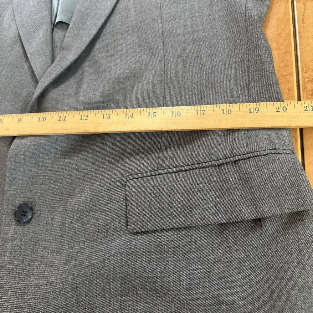 Stafford Vintage 2 Piece Suit Sz 40L Pants 36 x 31 Blue Wool Blend USA Made